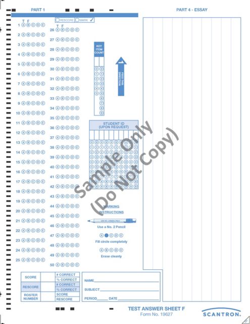 SCANTRON DM ANSWER SHEET F