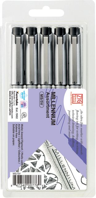 ZIG MILLENNIUM 5PCS SET BLACK