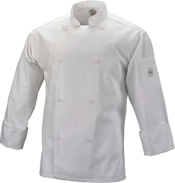 Chef Jacket. Color: White.  Traditional Buttons.  1X.